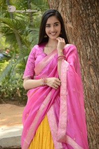 actress simrat kaur beautiful in a pink saree
