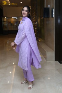 Actress Simrat Kaur cute in a light purple salwar dress