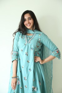 Indian actress simrat kaur photoshoot in a blue salwar kameez
