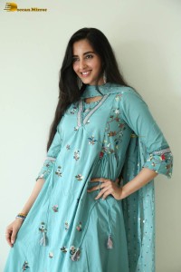 Indian actress simrat kaur photoshoot in a blue salwar kameez