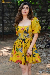 Indian actress Simrithi Bathija sexy photoshoot in a yellow mini dress