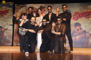 Singham Again Trailer Launch attended by Ajay Devgn, Kareena Kapoor, Ranveer Singh, Arjun Kapoor, and Tiger Shroff