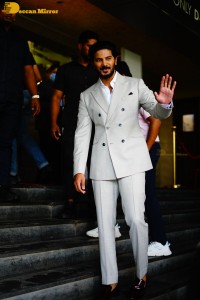 Mrunal Thakur and Dulquer Salmaan attend the success meet of the film Sita Ramam in Mumbai