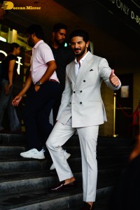 Mrunal Thakur and Dulquer Salmaan attend the success meet of the film Sita Ramam in Mumbai