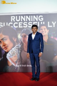 Mrunal Thakur and Dulquer Salmaan attend the success meet of the film Sita Ramam in Mumbai