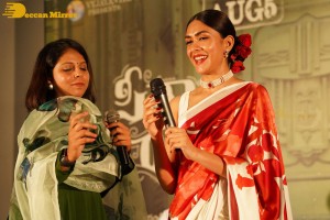 Sita Ramam movie cast including actress Mrunal Thakur hold a press meet