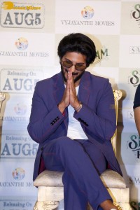 Dulquer Salman, Rashmika Mandanna and Mrunal Thakur attend the trailer launch of the movie Sita Ramam