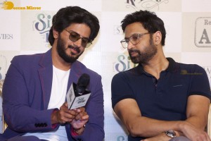 Dulquer Salman, Rashmika Mandanna and Mrunal Thakur attend the trailer launch of the movie Sita Ramam