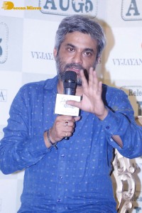 Dulquer Salman, Rashmika Mandanna and Mrunal Thakur attend the trailer launch of the movie Sita Ramam