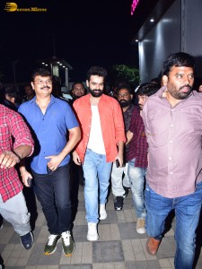 Skanda Cult Jathara Event attended by Ram Pothineni, Saiee Manjrekar, Srikanth, Indraja, and Boyapati Srinivas