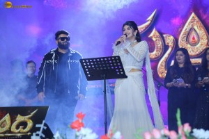 Skanda Pre-Release Function attended by Ram Pothineni, Saiee Manjrekar, Sreeleela, and Nandamuri Balakrishna