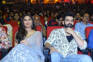 Skanda Pre-Release Function attended by Ram Pothineni, Saiee Manjrekar, Sreeleela, and Nandamuri Balakrishna