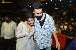Skanda Pre-Release Function attended by Ram Pothineni, Saiee Manjrekar, Sreeleela, and Nandamuri Balakrishna