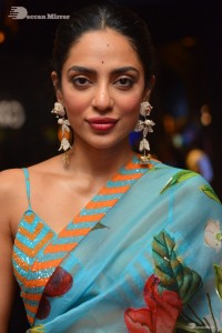 Model turned Actress Sobhita Dhulipala poses for pictures at a cinema event