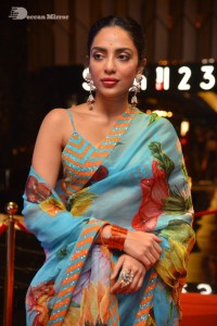 Model turned Actress Sobhita Dhulipala poses for pictures at a cinema event