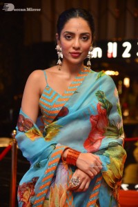 Model turned Actress Sobhita Dhulipala poses for pictures at a cinema event