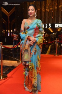 Model turned Actress Sobhita Dhulipala poses for pictures at a cinema event