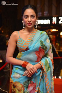 Model turned Actress Sobhita Dhulipala poses for pictures at a cinema event
