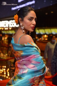 Model turned Actress Sobhita Dhulipala poses for pictures at a cinema event