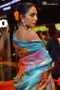 Model turned Actress Sobhita Dhulipala poses for pictures at a cinema event