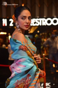 Model turned Actress Sobhita Dhulipala poses for pictures at a cinema event