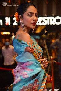 Model turned Actress Sobhita Dhulipala poses for pictures at a cinema event