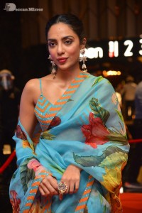 Model turned Actress Sobhita Dhulipala poses for pictures at a cinema event
