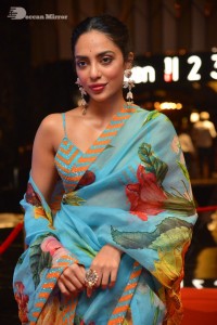 Model turned Actress Sobhita Dhulipala poses for pictures at a cinema event