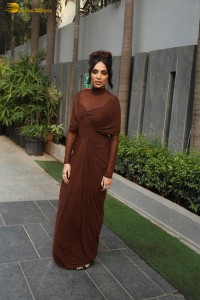 actress sobhita dhulipala hot look in a brown dress