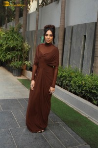 actress sobhita dhulipala hot look in a brown dress
