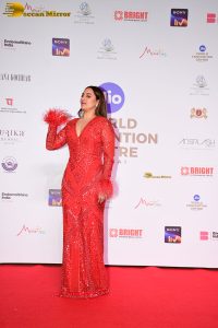 bollywood actress sonakshi sinha in a red dress