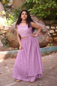 Indian actress Sonakshi Verma in a pink lehenga choli