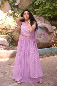 Indian actress Sonakshi Verma in a pink lehenga choli