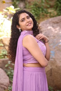 Indian actress Sonakshi Verma in a pink lehenga choli