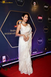 actress Sonal Chauhan dazzles in a white saree at an awards function