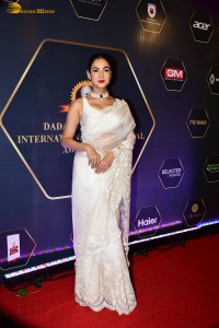 actress Sonal Chauhan dazzles in a white saree at an awards function