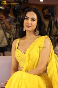 actress Sonal Chauhan beautiful in a yellow saree