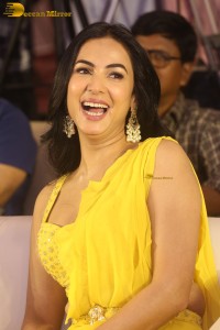 actress Sonal Chauhan beautiful in a yellow saree