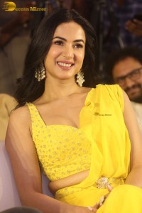actress Sonal Chauhan beautiful in a yellow saree