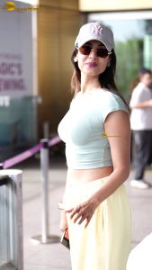actress sonal chauhan fit and sexy at mumbai airport