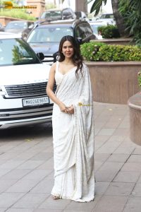 bollywood actress sonam bajwa cute in a white saree