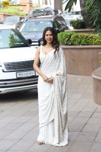 bollywood actress sonam bajwa cute in a white saree