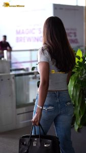 bollywood actress sonam bajwa sexy in white top and denim jeans