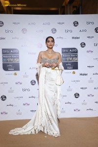 actress Sonam Kapoor stunning looks in white at an event