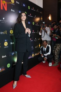 actress sonam kapoor stylish looks and cleavage show at a function