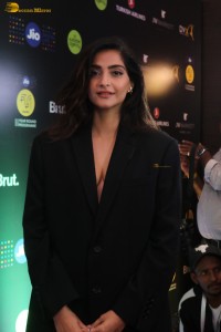 actress sonam kapoor stylish looks and cleavage show at a function