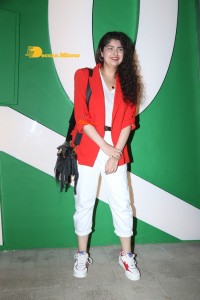 Sonam Kapoor, Anil Kapoor and Anand Ahuja attend the opening of the store 'VegNonVeg'