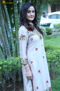 actress sonia agarwal photoshoot in a silver grey salwar dress