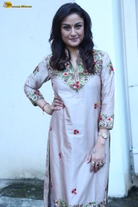 actress sonia agarwal photoshoot in a silver grey salwar dress