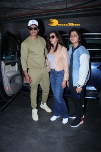 Actor Sonu Sood was spotted with his family at the Mumbai Airport
